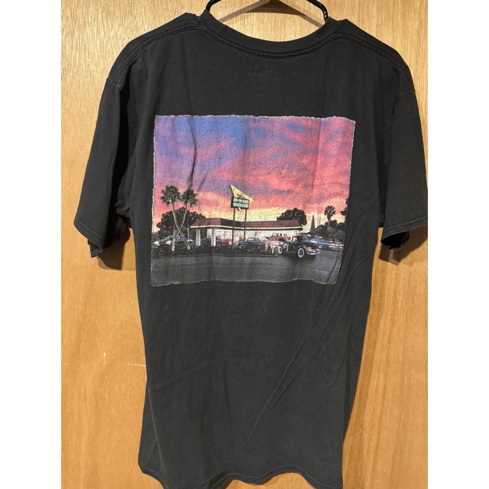 In N Out Burger Arizona  Restaurant Black Cotton T-shirt Size L (R1)